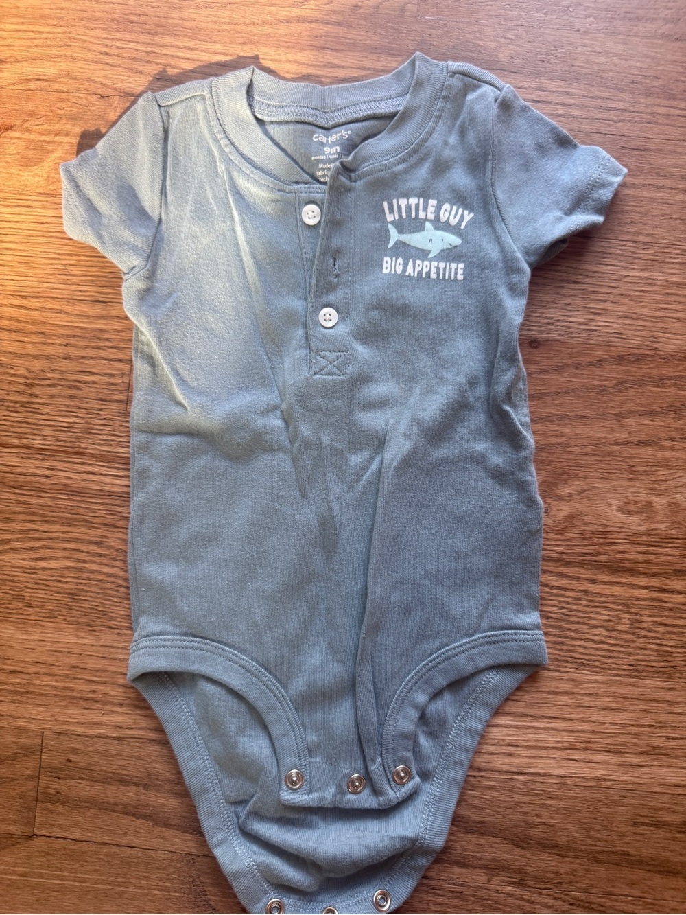 Carter's Light Blue "Little Guy Big Appetite" Short-Sleeve Bodysuit
